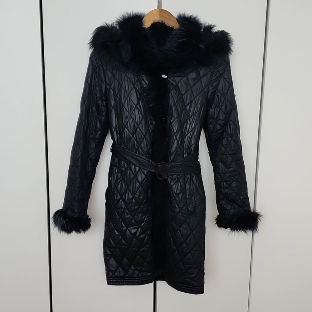 Fox trimmed coat